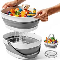 Panier de rangement pliable double capacité pour jouets de bain avec égouttoir rapide pour salle de bain, douche, piscine, plage