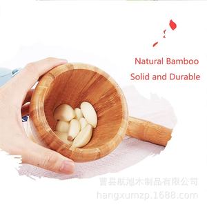 Bamboo Mortar And Pestle Manual <b>Herb</b> Spice <b>Grinder</b> For Home Use Durable Wooden Grinding Tool - Product Image 2