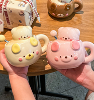 Cadeau de rentrée scolaire pour les enseignants et les camarades de classe, tasse en céramique en forme d'ours, boîte cadeau, résistante à la chaleur, passe au lave-vaisselle, cadeau d'anniversaire pour enfants