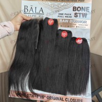 KEMY HAIR Bala Hairpack – Lots de mèches doublement étirées avec closure en dentelle 4*4, cheveux humains Remy vietnamiens ultra-lisses pour femmes noires