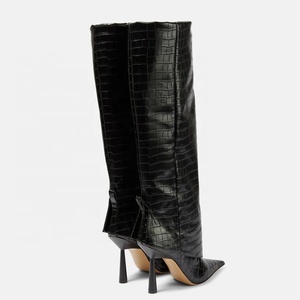 Botas Largas con Estampado de Piedras para Mujer, Tacones Altos, Punta Puntiaguda, Botines Sexys hasta la Rodilla, Superpuestos sobre Zapatos de Tacón de Aguja - Product Image 6