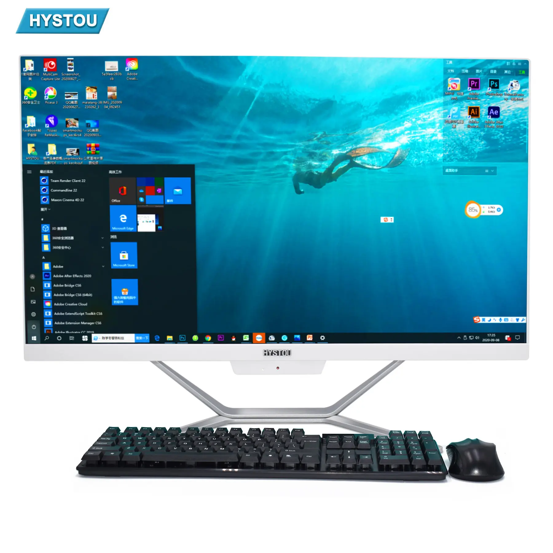 23.8inch All In One PC Gaming Desktops i7 10510U 8G RAM Complete Computer Set