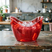 Seau à glace LED personnalisé en plastique 4L à double paroi isolé moderne pour refroidisseur de bière, fûts, fêtes, camping, bar extérieur