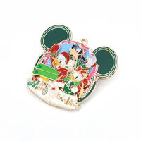 Épingle en émail souple personnalisée, dessin animé avec badge en métal pailleté, fabricant de logos, impression UV, mignonne, épinglette en émail dur personnalisée