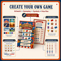 Nuevo Estilo, Diseño OEM, Tarjetas de Juego con Cinco Ventanas Desprendibles para Parques de Atracciones, Boletos de Raspar al por Mayor para Beneficencia