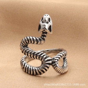 Anillo de Serpiente para Hombre, Diseño 3D Retro de Animal del Zodiaco en Plata, Estilo Punk, Joyería de Moda, Regalo - Product Image 3