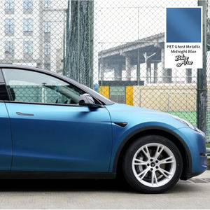 Venta al por mayor stock personalizado PET Ghost Metallic <span class=keywords><strong>Midnight</strong></span> Blue pegatinas decorativas para coche Metallic Blue lámina para envolver Coche - Product Image 4