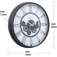 Jam dinding putih tanpa batas waktu 21 inci jam dinding logam bergerak mewah jam dinding desain Modern
