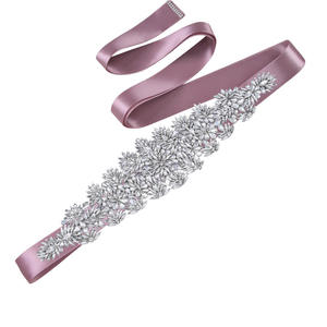 Genya Rose Gold Strass Damen Damen <span class=keywords><strong>Prom</strong></span> Abendkleid Accessoires Hochzeit Strass Gürtel - Product Image 6