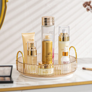 Giá để đồ trang điểm xoay đa năng cao cấp, hộp đựng đồ trang sức bằng nhựa <span class=keywords><strong>PP</strong></span>, loại để bàn, dùng cho nhà tắm, gia đình - Product Image 3