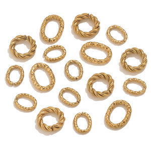 Twisted Textured Open Jump Rings | 18K PVD Gold Plated Stainless Steel Connector Links DIY Bracelet Necklace Jewelry Making - Product Image 5
