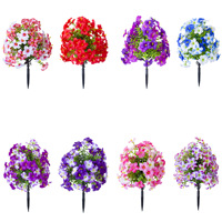 Bunga Tiruan Morning Glory Bentuk Terompet, Buket Bunga Sutra Imitasi, Hiasan Tanah Bergaya Rustic, Produk Terbaru