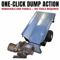 Remorque utilitaire galvanisée pour UTV, ATV, tondeuse autoportée, chariot basculant robuste pour travaux de pelouse et d'aménagement paysager