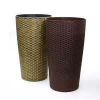 Maison et jardin Moderne décoratif en rotin intérieur pots de fleurs en plastique résine en osier planteur