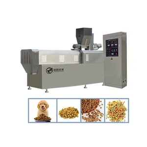 Mesin pellet makanan hewan peliharaan kapasitas besar sepenuhnya otomatis mesin pembuat ekstruder makanan anjing ikan kucing mesin pengolahan makanan hewan peliharaan