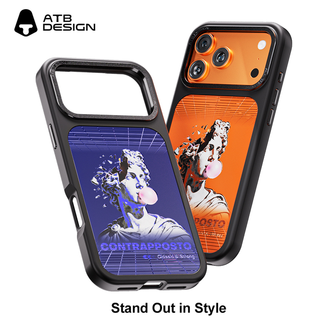ATB Custom LOGO  Pattern 2-in-1 Magnetic PC+TPU Shockproof Back Panel Detachable Phone Case for IPhone 17 Pro case