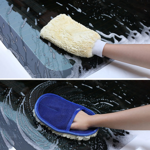 Guantes de lavado de autos Guanqi de lana de doble cara de 23x13cm para limpieza de vehículos - Product Image 3