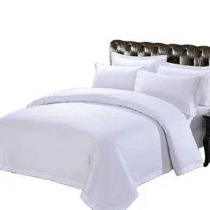 高品质4 Pcs素色200TC 100% 纯棉白色床上用品套装羽绒被套
