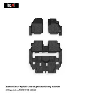 พรมปูพื้นรถยนต์สีดำ5D 3D สำหรับ <span class=keywords><strong>Mitsubishi</strong></span>-<span class=keywords><strong>Xpander</strong></span> <span class=keywords><strong>CROSS</strong></span> RHD - Product Image 1