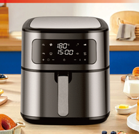 Friteuse à air numérique à double cuve avec grand écran couleur et fenêtre de visualisation, capacités 2.5L, 5.0L, 6.0L, 8L, 9L, 10L, 11L, 12L