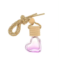 6ML forme de coeur coloré dégradé couleur bouteille aromathérapie violet bleu aromathérapie voiture parfum roseau diffuseur bouteilles en verre