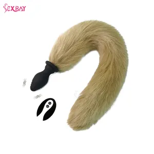 Sexbay Vibrating Butt Plug Faux Fox Tail With Remote Control 10 Speeds Silicone Anal Plug For Women Couple