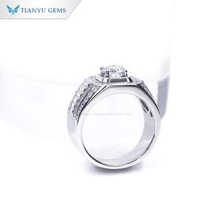 Anillo de plata de ley S925 de alta gama Tianyu para hombre con moissanita, estilo vintage para negocios y uso diario - Product Image 2