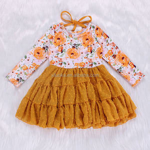 Happy Luoka OEM gran oferta Vestido de manga larga con estampado de flores para niña - Product Image 3