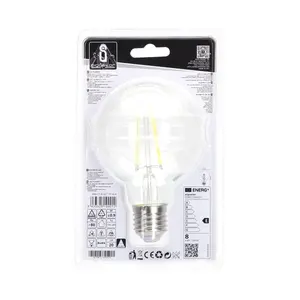 Ampoule LED G80 E27 8W à filament transparent, idéale pour l'éclairage décoratif et d'ambiance dans les foyers et les entreprises. - Product Image 3
