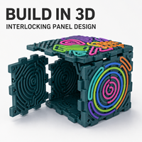 Ensemble de construction de labyrinthe sensoriel 3D en gros, panneaux imbriqués à enfilage avec chemins de cordons colorés