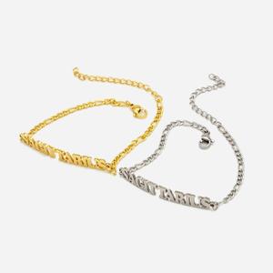 Pulseras de Acero Inoxidable Personalizadas de Fábrica al por Mayor, Chapadas en <span class=keywords><strong>Oro</strong></span> de 18K, con Dijes de Signos del Zodiaco para Mujeres y Hombres - Product Image 4