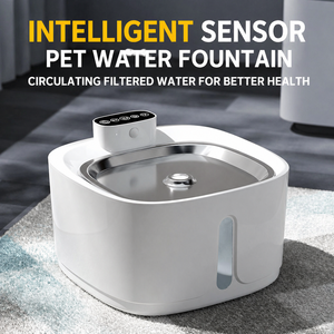 Fontaine à eau automatique pour chat, distributeur d'eau sans fil pour animaux de compagnie, plateau en acier inoxydable, pompe silencieuse alimentée par batterie pour chats et chiens - Product Image 4