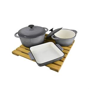 Casseroles et poêles en <span class=keywords><strong>fonte</strong></span> de haute qualité, antiadhésives, avec boîte en bois - Product Image 6