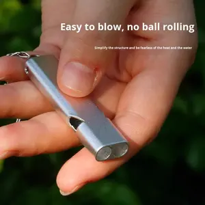 HF YZ-033 シングルトーン アウトドア サバイバル アルミ合金ホイッスル デュアルチューブ 救命器具 - Product Image 1