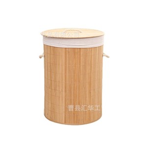 Bamboo woven storage basket, household narrow storage bucket, dirty clothes storage tube, foldable <b>roll</b> yoga <b>mat</b> storage basket - Product Image 3