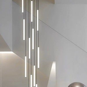 Lampada <span class=keywords><strong>a</strong></span> <span class=keywords><strong>Sospensione</strong></span> LED Moderna e Lussuosa, Illuminazione per Soggiorno, Lampadario <span class=keywords><strong>a</strong></span> <span class=keywords><strong>Sospensione</strong></span> Nero per Soffitto, <span class=keywords><strong>Lampadari</strong></span> in Acrilico per Scale - Product Image 4