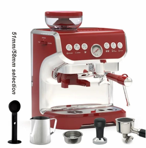 Machine à café italienne semi-automatique mobile avec moulin à café, pression de 15 bars, fonction d'auto-nettoyage - Product Image 4