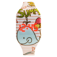 Grosir murah jam tangan Digital silikon Led untuk anak-anak jam tangan cetak kartun