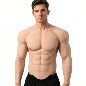 Nouveau Costume Musculaire Artificiel Haut de Gamme à Col Montant, <span class=keywords><strong>Faux</strong></span> <span class=keywords><strong>Muscles</strong></span> Abdominaux et Poitrine en Silicone avec <span class=keywords><strong>Bras</strong></span>, Ultra Réaliste, Super Doux et Confortable - Product Image 1