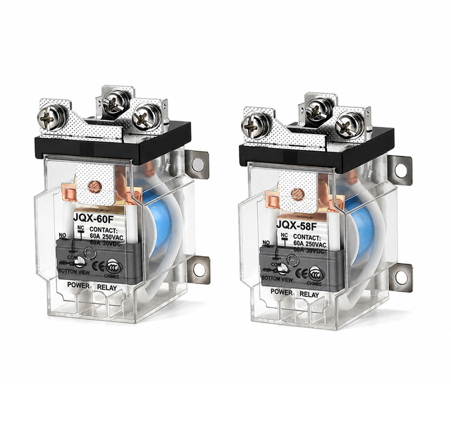 HLGK 40A/60A High Power Electromagnetic Relay JQX-40F/58F/60F DC12V 24V AC 110V 220V SPDT 3P for Industrial Control Equipment
