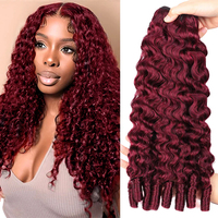 Marron # 4 Bundles de Cheveux Humains Bouclés Birmans Colorés, Extensions de Cheveux Humains Vietnamiens Bruts avec Mèches, Bundles de Cheveux Vierges Indiens Remy