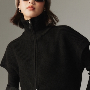 Nouveau <span class=keywords><strong>Gilet</strong></span> en <span class=keywords><strong>Cachemire</strong></span> Tricoté pour <span class=keywords><strong>Femme</strong></span>, <span class=keywords><strong>Gilet</strong></span> de Sécurité à Col Montant avec Double Fermeture Éclair - Product Image 4