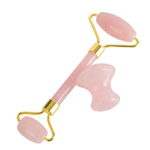 Amazon Bestseller <span class=keywords><strong>di</strong></span> Alta Qualità rullo <span class=keywords><strong>di</strong></span> <span class=keywords><strong>Giada</strong></span> quarzo Rosa <span class=keywords><strong>Gua</strong></span> <span class=keywords><strong>sha</strong></span> Set per il viso - Product Image 2