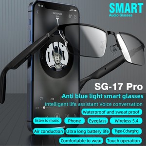 แว่นตาอัจฉริยะ SG17 Pro สำหรับฟังเพลง หน้าจอสัมผัส แปลภาษาแบบเรียลไทม์ด้วย AI ชาร์จผ่านพอร์ต Type-C ป้องกันแสงแดด เหมาะสำหรับใช้ในชีวิตประจำวัน - Product Image 4