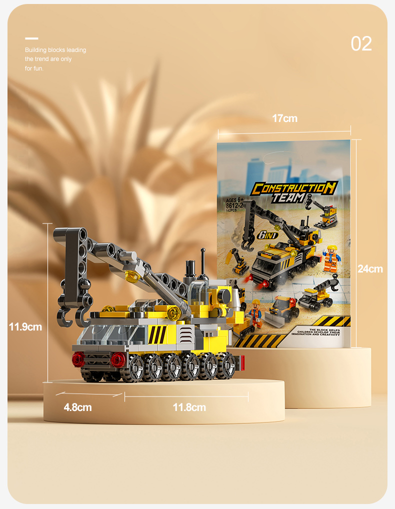 8612-2 construction team 6 in 1  142pcs