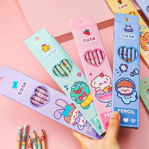 Crayons en bois personnalisés avec logo, imperméables, réutilisables, imprimés en sérigraphie, kawaii, fournitures scolaires promotionnelles, papeterie créative - Product Image 1