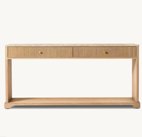 Meuble de salon de style américain moderne Table console en marbre Table console en bois massif