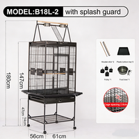 Grande cage à oiseaux en métal pour perroquets - Design moderne, transporteur durable pour animaux de compagnie avec fermeture sécurisée, taille personnalisable et utilisation toutes saisons