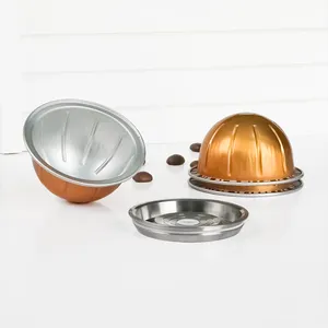Dropshipping Stainless Steel Coffee Pod Cover 3 PCS 80 150 230ml Empty Pods Compatible With Vertuoline Coffee Maker