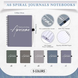 Venta al por mayor A5 objetivos inspiradores diario cuaderno logotipo personalizado cuaderno espiral de tapa dura con tapa de la pluma - Product Image 3